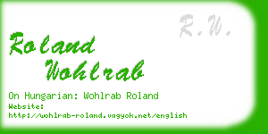 roland wohlrab business card